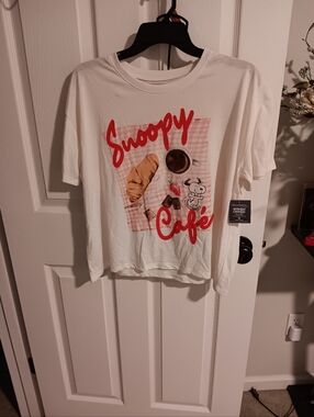 Snoopy (Grayson Social Sleepware) Multicolored Top And Checkered Shorts. Medium